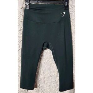 Gymshark Leggings Womens M Olive Green Vital Seamless Cropped Leg‎ Athleisure